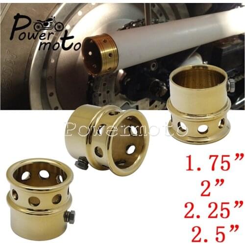 Old Shool Vintage Brass Drilled Exhaust Tip Cup 1.75"/ 2" / 2.25" / 2.5" Pipe End Cap for Bobber Chopper Cafe Racer XS650 CB750