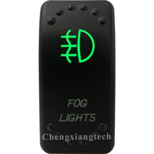 12V/24V Car Boat 3 Pins SPST ON/OFF Green & Blue Led Light Rocker Toggle Switch Fog Lights for Carling ARB Narva 4x4