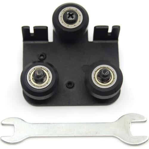 Befenybay Extruder Back Support Plate with 3pcs 2020V POM Pulley for 3D Printer