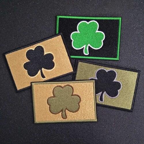 Hook&Loop Fastener Ireland Subdued Irish Clover Mutlitan Tactical Patch Army Military Morale Badge