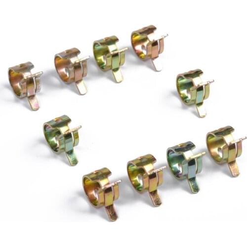 100Pcs Spring Hose Clips Clamps Carbon Steel 6mm - 15mm 10Sizes Coolant Pipe
