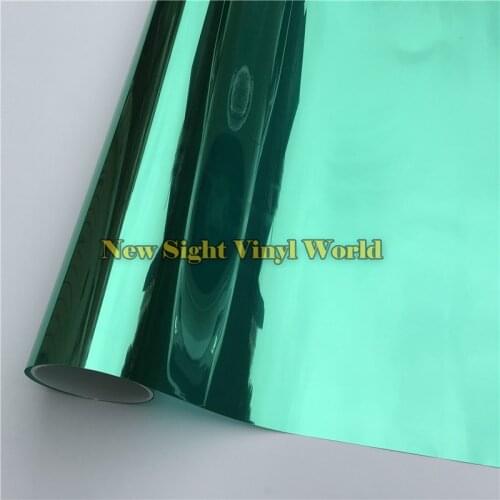 Green-Silver Mirror Window Foil Tinting Film For Buliding Home Office Size:1.52*30m/Roll