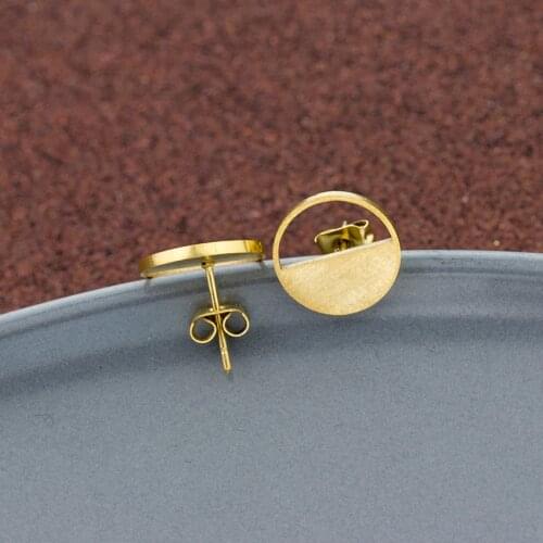 Wholesale 10pairs Vintage Round Earrings For Women Jewelrt Stainless Steel Ear Studs Bijoux Femme Silver Color Earring Brinco