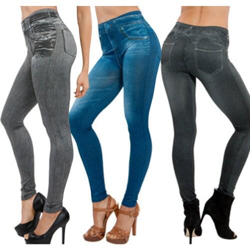 Women Thin Jeans Leggings with Pocket High Waist Slim Fit Denim Pants Trousers Best Sale-WT