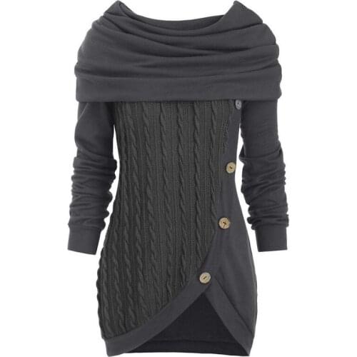 Women Spring Autumn Sweater Multiple Functional Winter Scarf Collar Knitted Patchwork Girls Sweaters Best Gift Plus Size