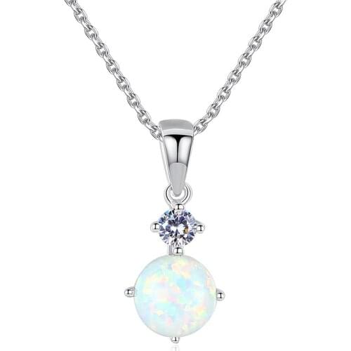 Opal Necklace Sterling Silver Necklace For Women Wedding Light Luxury Necklace Jwelry Gift Silver 925 Jewelry