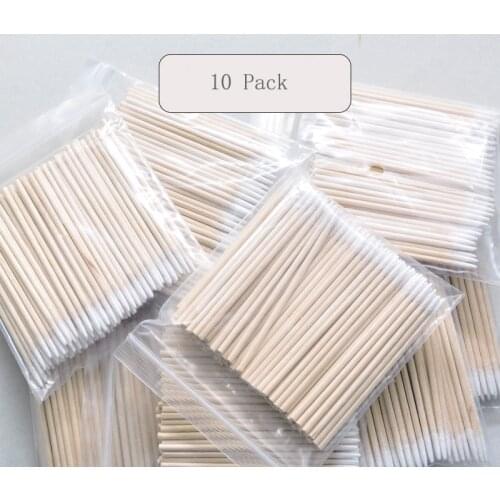10 Pack 1000pcs Disposable Ultra-Small Cotton Swab Eco Friendly Lint Free Micro Brushes Eyelash Extension Glue Removing Tools
