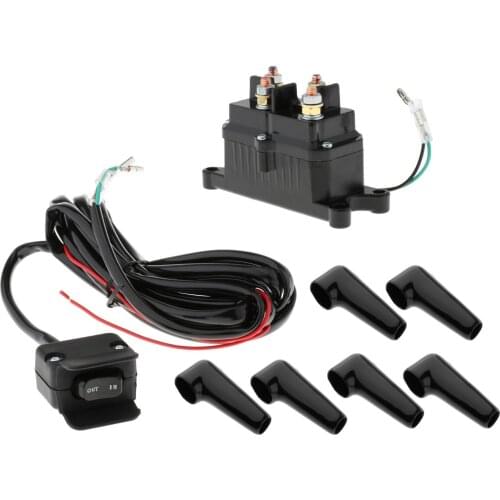 12V 250A Solenoid Relay Contactor and Winch Rocker Thumb Switch Replacement for ATV UTV