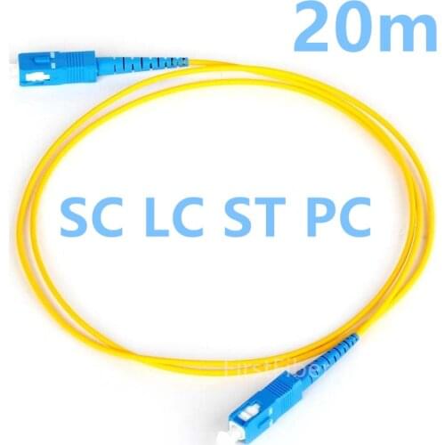 20m SC LC ST PC to SC LC ST PC UPC G657A Fiber Patch Cable, Jumper, Patch Cord Simplex 2.0mm PVC SM Bend Insensitive