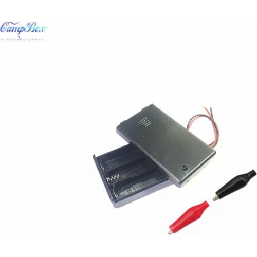 50Pcs 3xAAA Battery Case Holder Socket Wire Junction Boxes With Wires, Switch&Cover, Black+Red Crocodile Alligator Clip