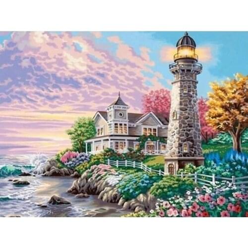 5D DIY Full Square Diamond Painting LandscapeSeascape Cross Stitch Kit Mosaic Picture Rhinestone Embroidery Decoration