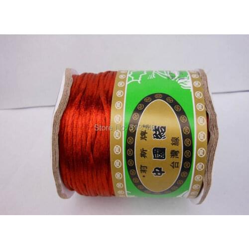 80M/Spool 1.5MM Rusty Red Braided Macrame Nylon Chinese Knot Cord Beading Handmade Jewelry Making Findings Satin String Thread