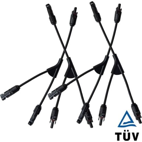 Solar photovoltaic Panel Adaptor Cable connector 2 branch Y type 3 way plug Parallel connection of battery plate assembly