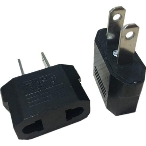 2pcs EU Europe European AC to American US USA Travel Charge Power Plug Adapter Outlet Converter Adaptador For Mobile phone Euro