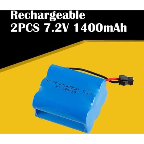 Remote Control Electric Car Toys 2pcs 7.2V 1400mAh Ni-Cd AA Battery Pack Rechargeable For SM-2P Plug Nicd 7.2V Volt Battery