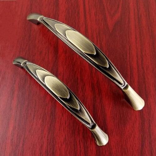 European Bronze Furniture Hardware Handle Kitchen Cabinets Sliding Door Knobs Drawer Wardrobe Cupboard Wine Cooler Pull Handles
