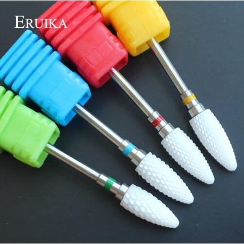 ERUIKA Pro 1pc Ceramic Torch Nail Drill Bit Milling Cutter Electric Rotary Drill Nail File Remove Acrylic Nail Gel Polish Tools