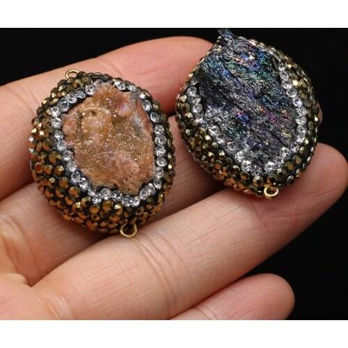 Hot Sale Natural Stone Connector Turquoise/Pearl/Prehnite/Abalone For Jewelry Making DIY Necklace Bracelet Accessory