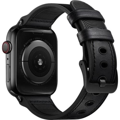 Leather&silicone strap for apple watch band 44mm 42mm iwatch band 42mm 38mm bracelet for apple watch 6/5/4/3/2/SE 44 40 mm