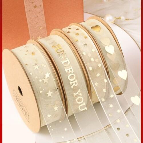 10 Yard Snow Yarn Ribbon Ribbon Gift Cake Box Wrapping Ribbon Valentines Day Flower Bunch Hot Stamping Decoration Bow