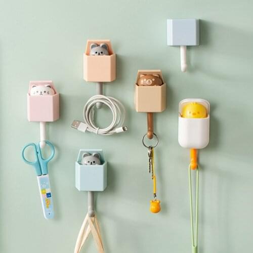 Cute Probe Cat Hook Key Holders Colthing Rack Girl Dormitory Clothes Hooks Hanger Shelves Bedroom Decoration Storage Organizer