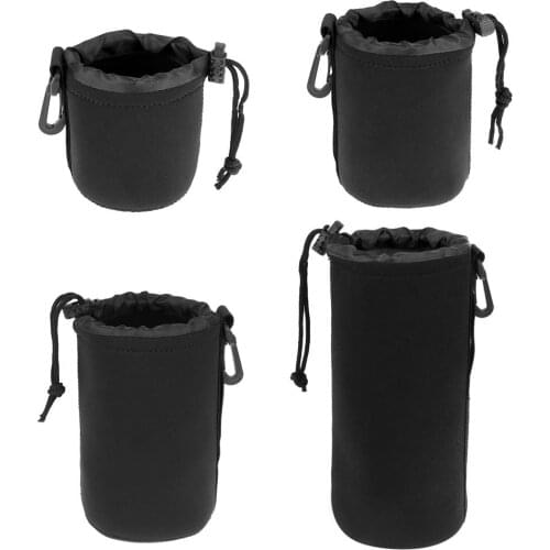1Pcs Camera Lens Pouch Bag Neoprene Waterproof Soft Video Camera Lens Pouch Bag Case Full Size S M L XL Camera Lens Protector