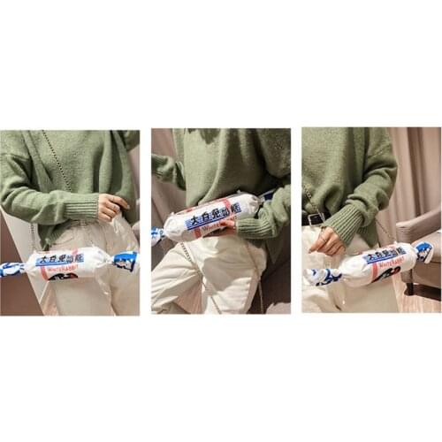 New Fashion Girl Canvas Cartoon White Rabbit Creamy Candy Handbag Womens Funny Messenger Bag