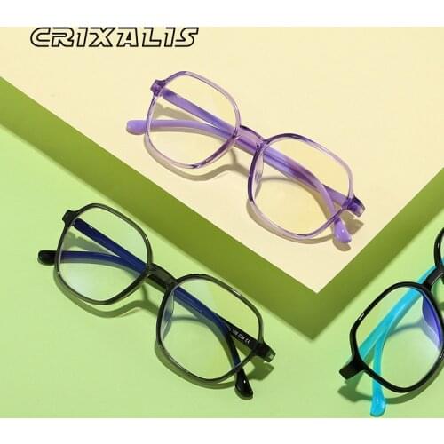 2021 New Square Computer Eyewear Childrens Boy Ultralight Flexible Optics Frame Blue Light Blocking Glasses Kids Girls UV400
