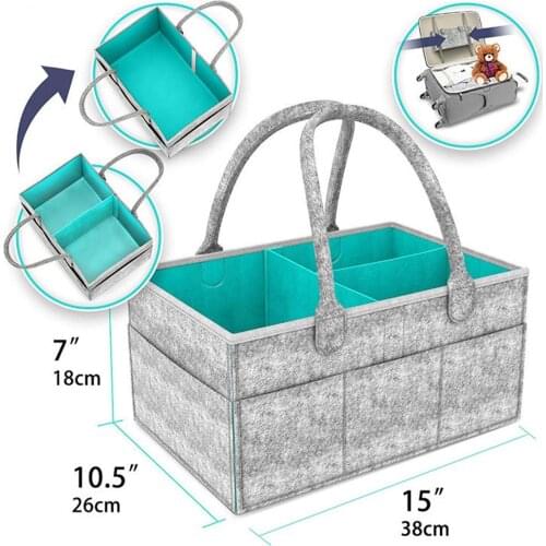 Portable Durable Foldable Large Capacity Felt Baby Diaper Bag Infant Nappy Candy Clothes Toy Storage Organizer Handbag Mommy Bag