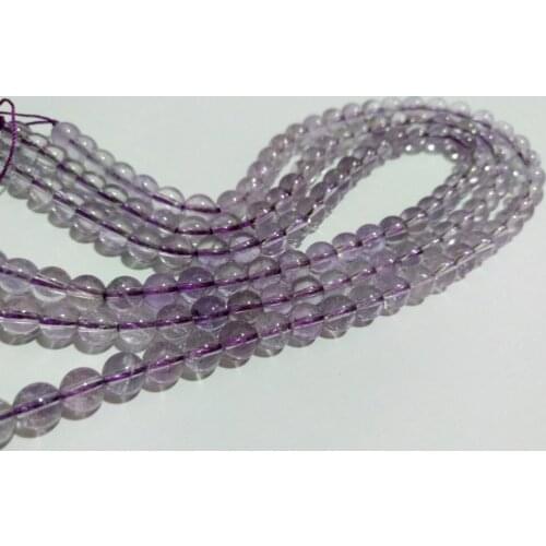 Sell 1 Strands 16" High Quality Lavender Amethys t beads 6mm Round Amethys t Quartz Crystal Gem stone loose Beads