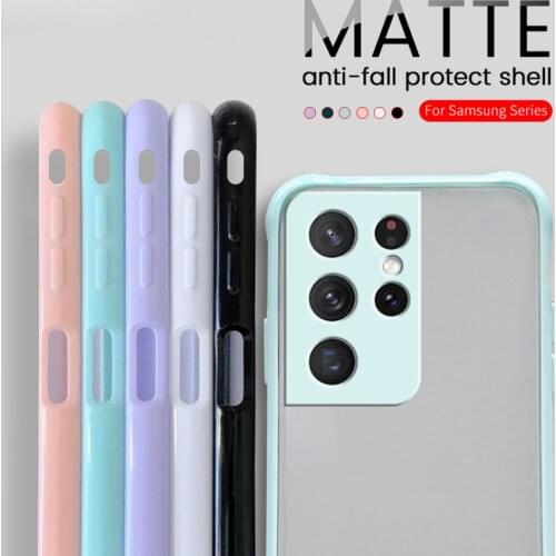 Shockproof Matte Case For Samsung Galaxy S21 S20 Ultra Plus Camera Lens Protection Phone Case For samsung s21ultra Back Shell
