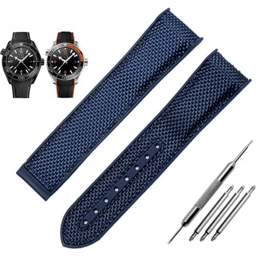 New High Quality Watchband Nylon Strap Waterproof Rubber Bottom 20mm 22mm For 8900 9900 Men Watch Bracelet