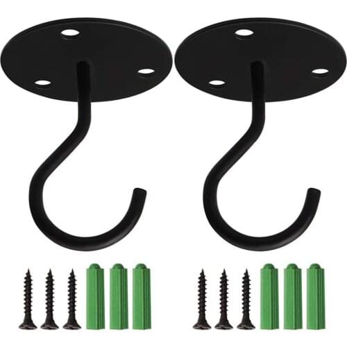 With Hook And Chain Metal Modern Wall Hanging Planters For Home Decor Black Multi-functional 2 Pcs Iron 7cm Ceiling