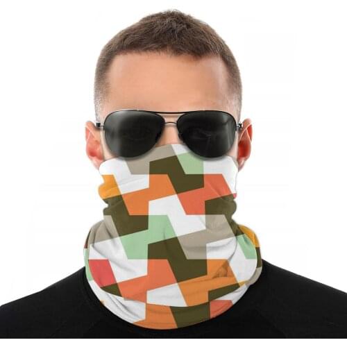 Mint Orange Red Scarves Half Face Mask Unisex Fashion Tube Mask Tubular Bandana Multi-functional Headband Biking Climbing