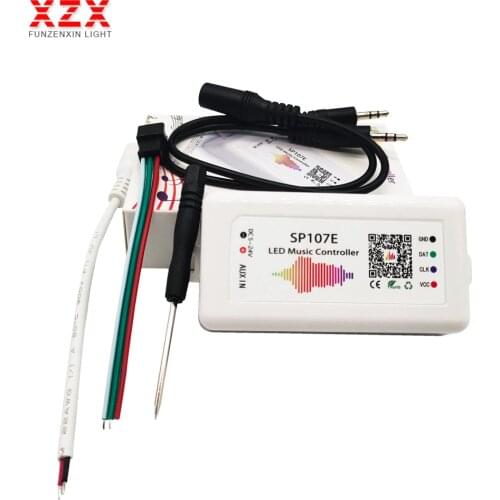 SP107E Bluetooth Led Music Controller For WS2812B WS2811 SK6812 UCS1903 LPD6803 WS2801 Led Strip Light DC5-24V