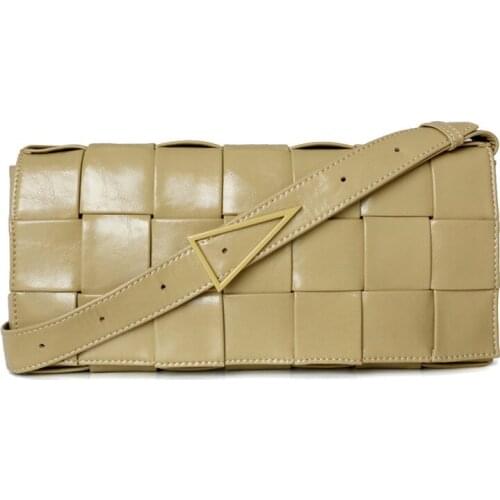 2021 Newest Weave Tote Bags Genuine Leather Womens Soft Handbags High Quality Chest Bag Fashion Shoulder Messenger Bag Yellow