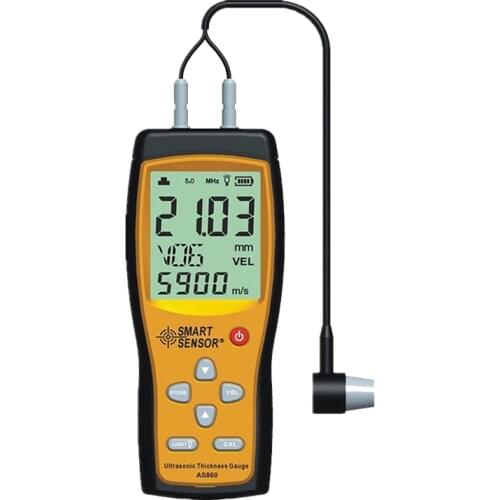 AS860 Ultrasonic thickness gauge Digital sheet metal Measuring range: 1.0 to 300mm (steel) Sound Velocity Meter