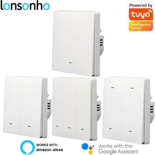 Lonsonho WiFi Smart Switch EU 220V With/ No Neutral Tuya Smart Life Wireless Switch Multi Control Association Alexa Google Home