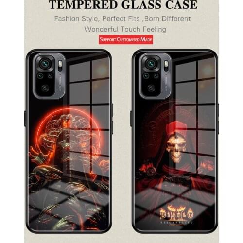 All-match Anti-fall personality Skull Phone Tempered Glass Case For Redmi Note9 9Pro 10Pro POCO X3 Xiao mi 8 9 10Pro 11