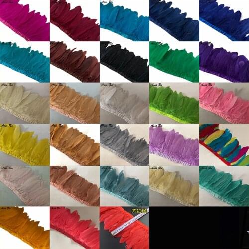 29 Color Available 10 Meters/lot 2 meter long per pc Goose feather trims 15-20cm 6-8inch width diy feather fringes lace strips