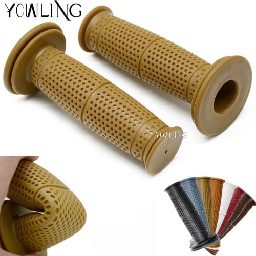 7/8" 22mm 1" 25mm Vintage Motorcycle Rubber Handlebar Hand Grips for Yamaha Kawasaki Suzuki Honda Cafe Racer Bobber