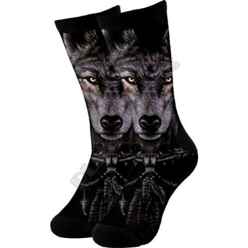 Wolf High Socks 3d Printed Men For Women Funny socks fashion long Socks 01