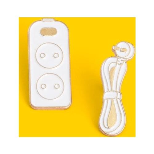 Cartoon Socket Enamel Lapel Pin Funny Brooches Decorate Hat Clothes Backpack Badge Personality Gift for Women Men Custom