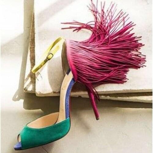 2021 New High Heels Shoes Women Peep Toe Heeled Prom Evening Party PU Thin Heels Summer Fashion Womens Sandals Tenis Feminino