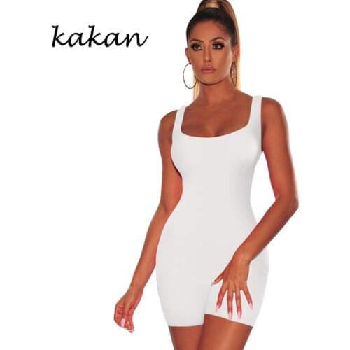 Kakan 2019 spring new womens body tights solid color jumpsuit sexy backless tight bodysuit