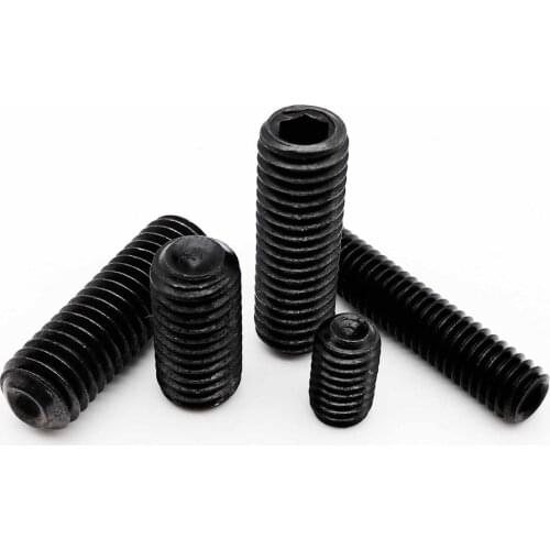 10/50pcs M2 M2.5 M3 M3.5 M4 M5 M6 M8 DIN916 Black grade 12.9 alloy steel Hex Hexagon Socket Allen Cup Point Grub Screw Set Bolt
