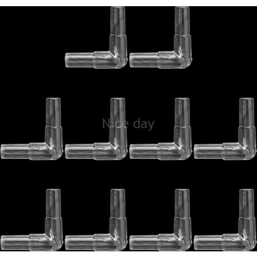 10Pcs 2 Way Clear Connector Elbow Tube Air Valves Fitting Aquarium Fish Tank F17 20 dropship