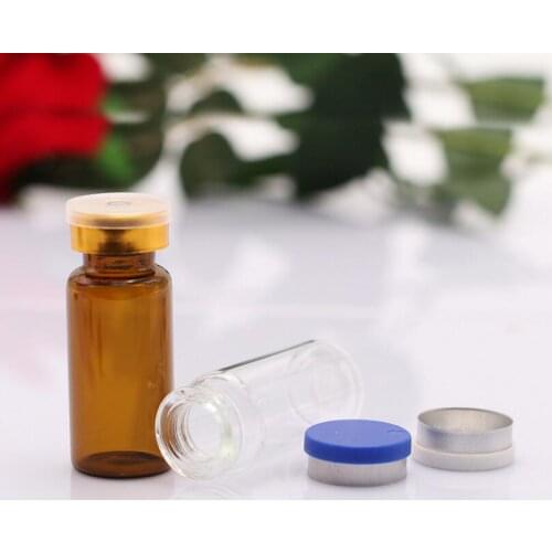 1000pcs/lot 10ml clear glass vials with flip off caps & rubber stoppers, 1/3 oz injection glass bottle lin2902