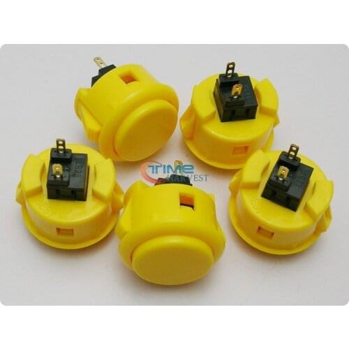18pcs High imitation sanwa button for arcade joystick game joystick fighters rocker accessories export cassette yellow button