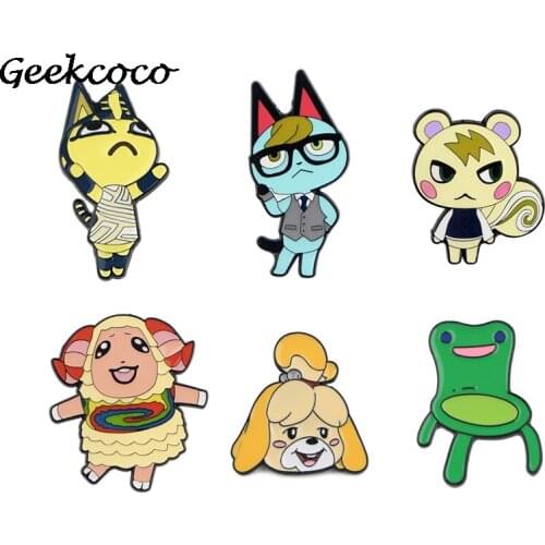 20pcs/lot J1904 Geekcoco Cartoon Animals Metal Brooch Collar Pin Jeans Shirt Handbag Badges on Backpack Pins